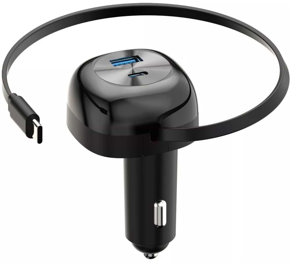 Автомобільний зарядний пристрій Proove Pulsar 65W Type-C + USB + Retractable Type-C Cable black (CCPR65110001)